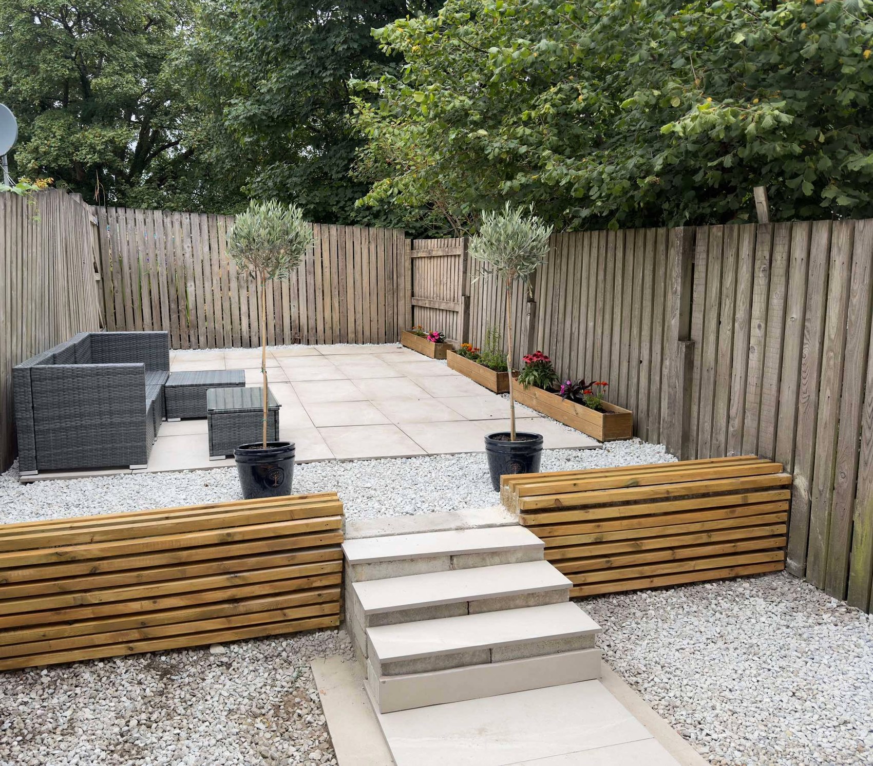 Finished landscaped garden